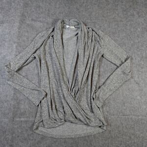Anthropologie Sweater Womens XS/S? Surplice Faux Wrap Pure‎ Good Gray Tunic